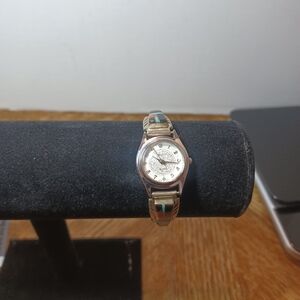 Vintage Anasazi quartz sterling silver and stone Iinlay tip Navajo Women’s watch